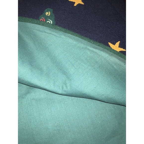 Christmas Tree Skirt Mushroom Houses 52in Felt Appliqué Handmade Vintage Folkart - Picture 8 of 10